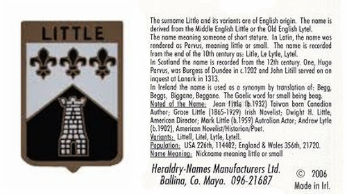 Wapen familie Little in Ierland