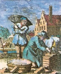 de metselaar (prent van Jan Luyken, 17e eeuw)