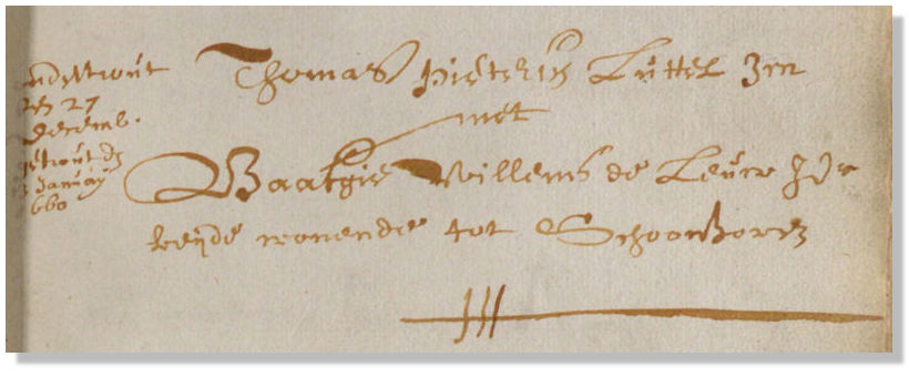 1660 huwelijk Littel-de Leeuw