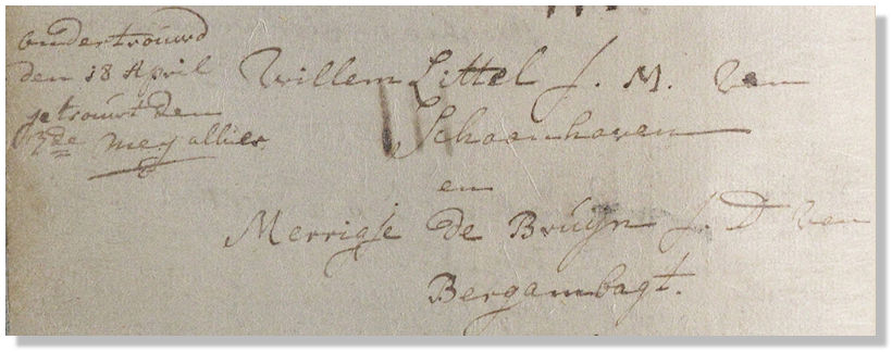 1749 huwelijk Littel-de-Bruijn
