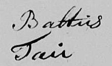 1813 handtekening Balthazar Tau