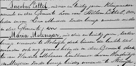 1888 bevestiging huwelijksafkondiging Littel-Molenaar